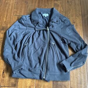 Evereve French Terry Moto Jacket Gray Women's‎ XS